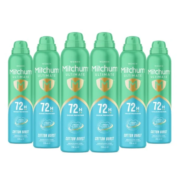 Mitchum Women Ultimate 72H Aerosol Cotton Burst, Pack of 6 - Image 1