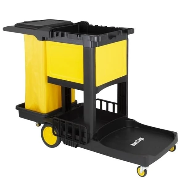 Jantex Cleaning Trolley Black with Lockable Cabinet