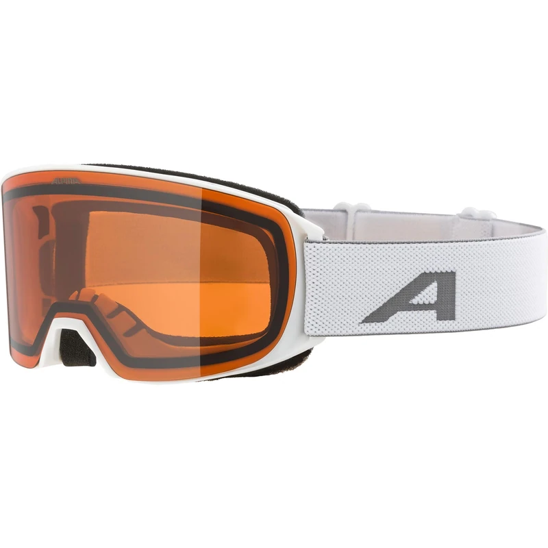 ALPINA NAKISKA Q-LITE Anti-Fog Extremely Robust and Shatterproof OTG Ski Goggles with 100% UV Protection for Adults, Matte White