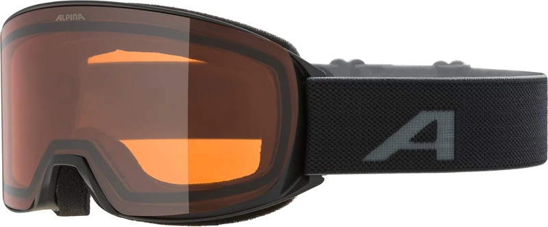 ALPINA NAKISKA Q-LITE Anti-Fog Extremely Robust and Shatterproof OTG Ski Goggles with 100% UV Protection for Adults, Matte Black