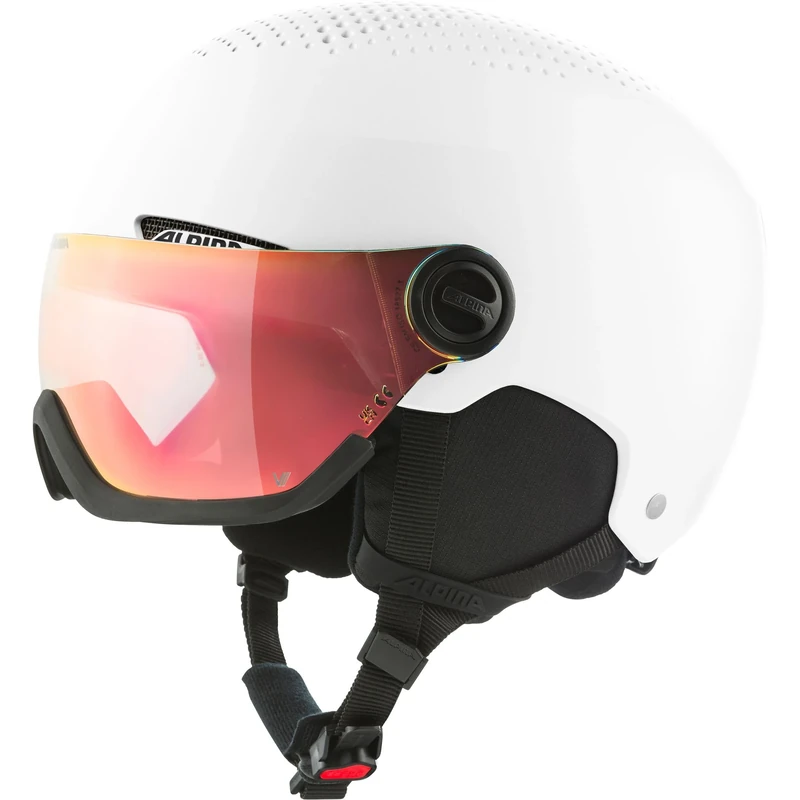 Alpina Arber Visor – Safe and lightweight ski helmet for adults Alpina visor, optimal shock absorption, white matt, L (58-62)