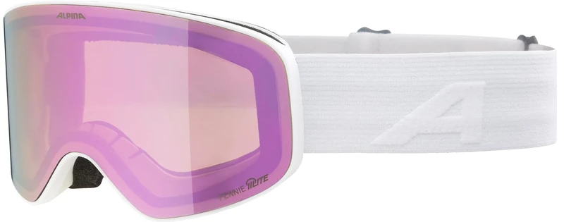 ALPINA FERNIE Q-LITE Mirrored Ski Goggles for Children, Contrast Enhancing & Polarised OTG Lenses, Ideal for Glasses Wearers, with 100% UV Protection, Matte White