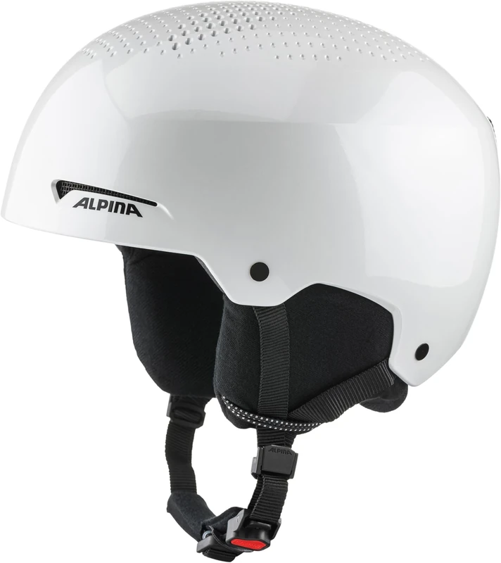 Alpina Arber – Lightweight ski helmet for adults, with removable ear pads, optimal shock absorption, white-metallic gloss, M (54-58)