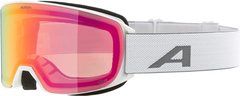 ALPINA NAKISKA Q-LITE Anti-Fog Extremely Robust and Shatterproof OTG Ski Goggles with 100% UV Protection for Adults, Matte White