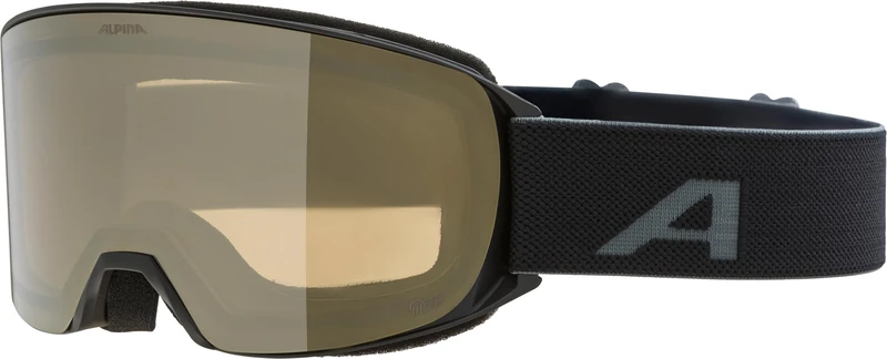 ALPINA NAKISKA Q-LITE Anti-Fog Extremely Robust and Shatterproof OTG Ski Goggles with 100% UV Protection for Adults, Matte Black