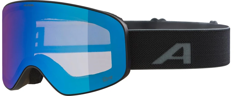 ALPINA FERNIE Q-LITE Mirrored Ski Goggles for Children, Contrast Enhancing & Polarised OTG Lenses, Ideal for Glasses Wearers, with 100% UV Protection, Matte Black