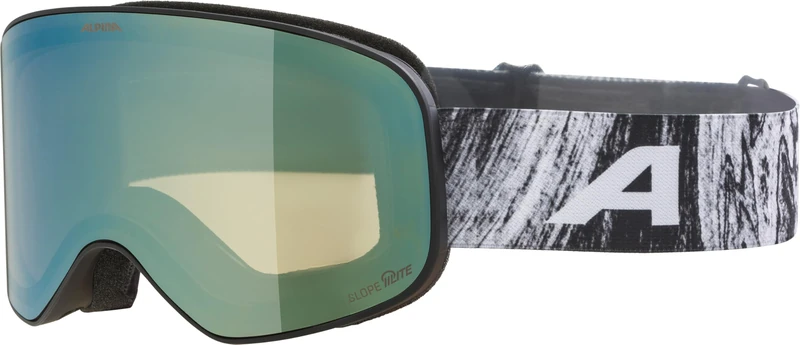 ALPINA Slope Q-Lite Stylish Ski Goggles for Men and Women, Anti-Fog, Effective Air Circulation, Mirrored Lens, Matte Black