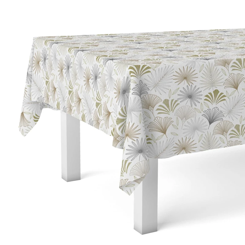 Martina Home Oilcloth Tablecloth Palmito Beige 240 x 140 cm
