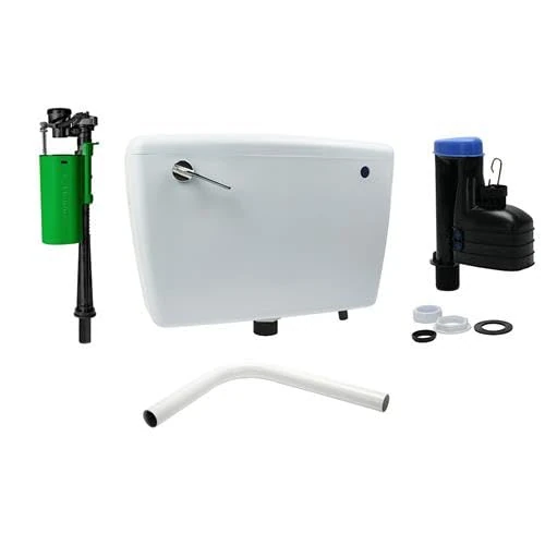 Fluidmaster Exposed Cistern Exposed Cistern with 7 1/2" Compact Syphon, Bottom Entry Airgap 6000 Plastic Shank Fill Valve and Accessories.