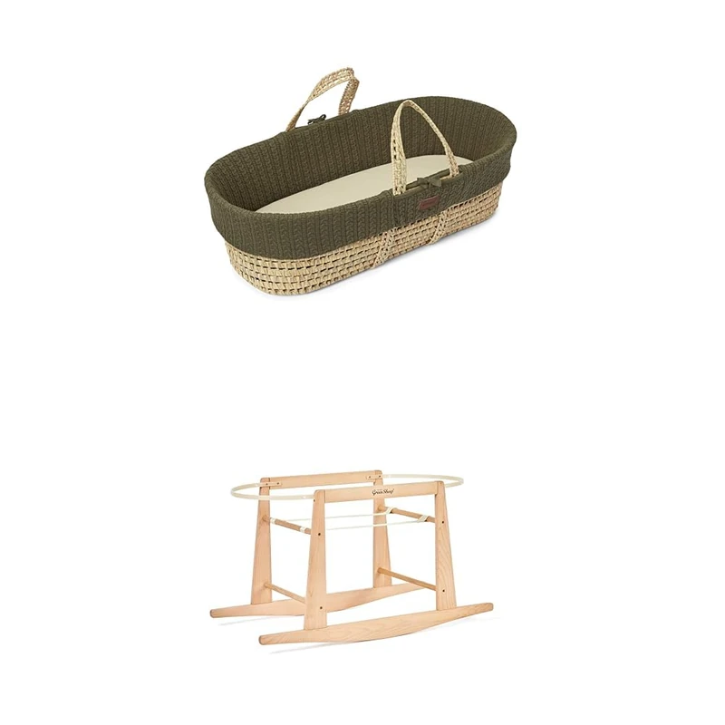 The Little Green Sheep Moses Basket and Rocking Stand Bundle