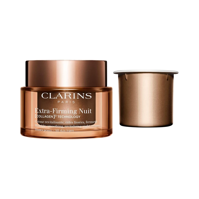 Bundle of Clarins Extra-Firming Night Cream All Skin Types 50ml + Clarins Extra-Firming Night Cream Refill All Skin Types 50ml