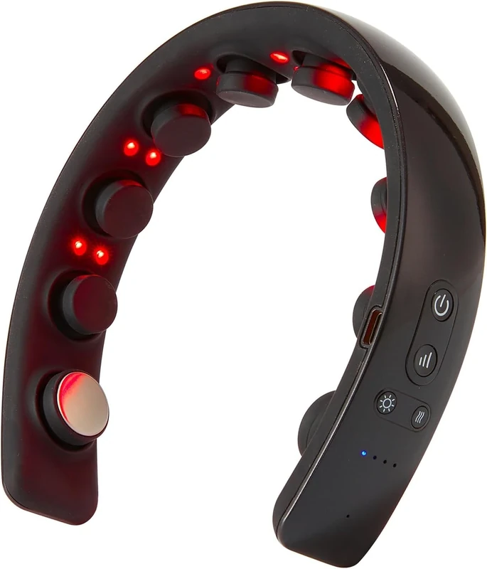 Master Massage Upgraded Deluxe H2 Electric Scalp Massager Head Massager for Hair Growth & Regrowth with Heating 10 Vibrating Contacts Laser Therapy for Hair Growth Hair Stimulation-Hairband, Black