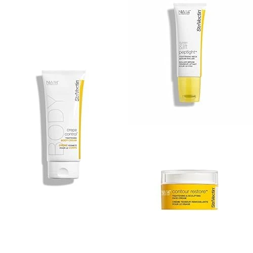StriVectin Whole Body Moisturise & Tighten Kit | Crepe Control Lift (200ml), Super C Face Serum (30ml), Contour Restore Eye Cream (50ml) & Firming Hand Cream (30ml)