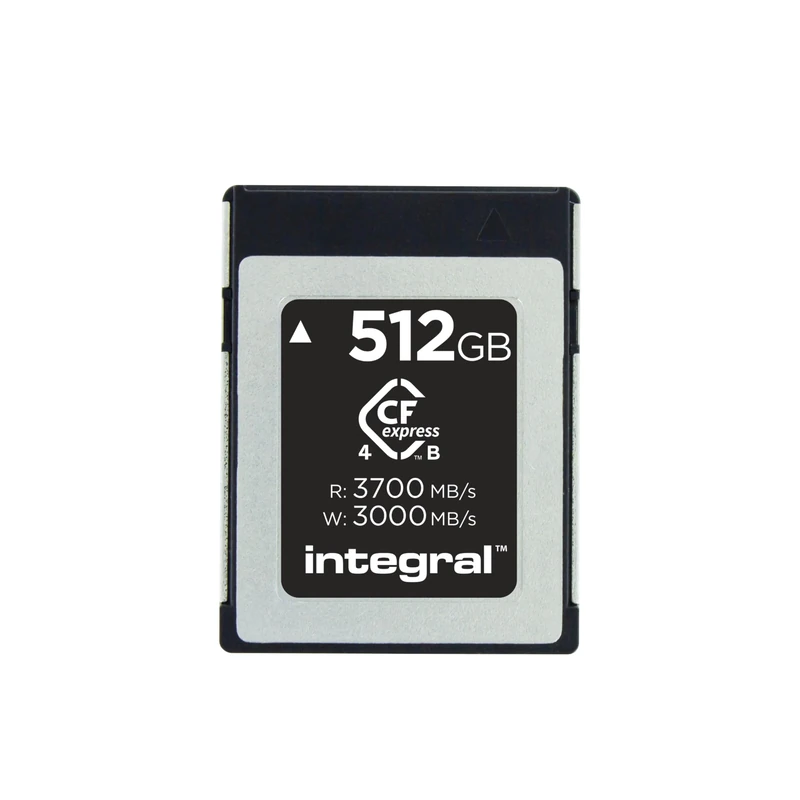 Integral Studio Grade CFexpress 4.0 Type B 512GB Memory Card - 4K, 6K, 8K and Beyond RAW - 3700MB/s Read, 3000MB/s Write, 800MB/s Sustained Write - Designed for Advanced Cinematic and DSLR Cameras