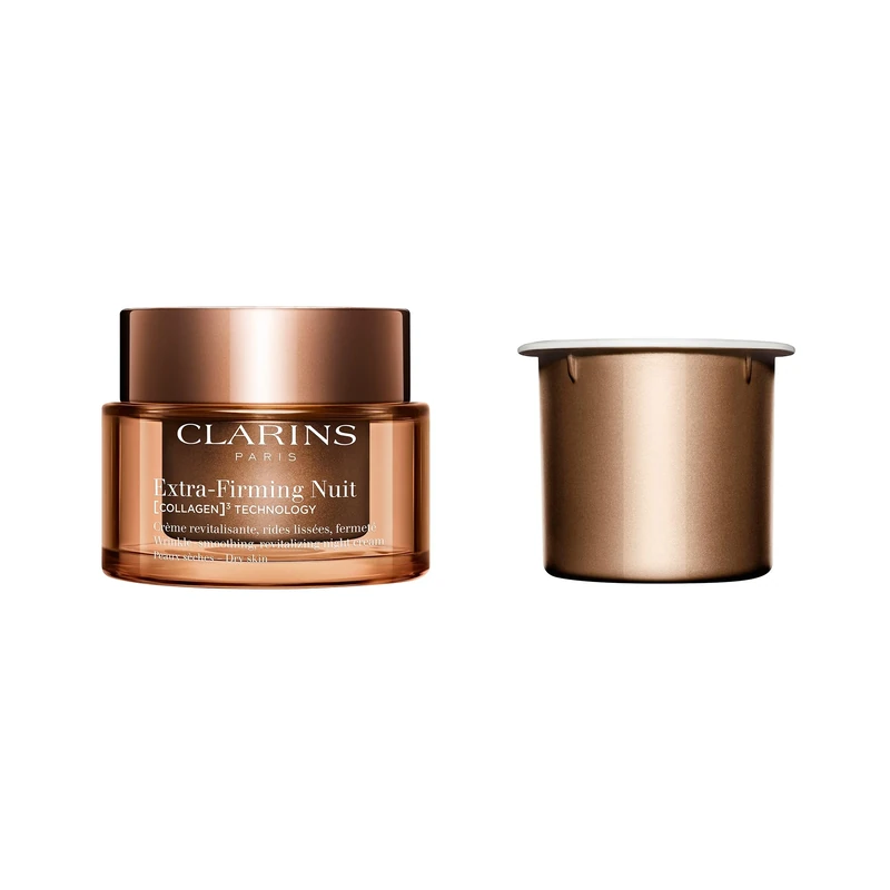 Bundle of Clarins Extra-Firming Night Cream Dry Skin 50ml + Clarins Extra-Firming Night Cream Refill Dry Skin 50ml