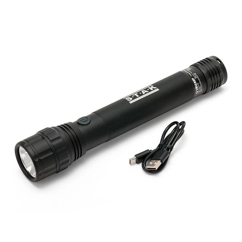 STAK Mamba: 40W Rechargeable LED Flashlight, Ultra-Powerful 5000 Lumen Aluminum Military Flashlight. IPX7 Waterproof. Up to 120 Hours of Battery Life.
