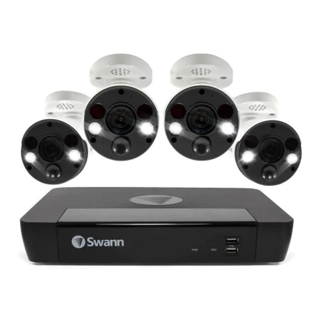 Security NVR System, 8-Channel, 2TB Storage, 4x 12MP Cameras, 6K Resolution