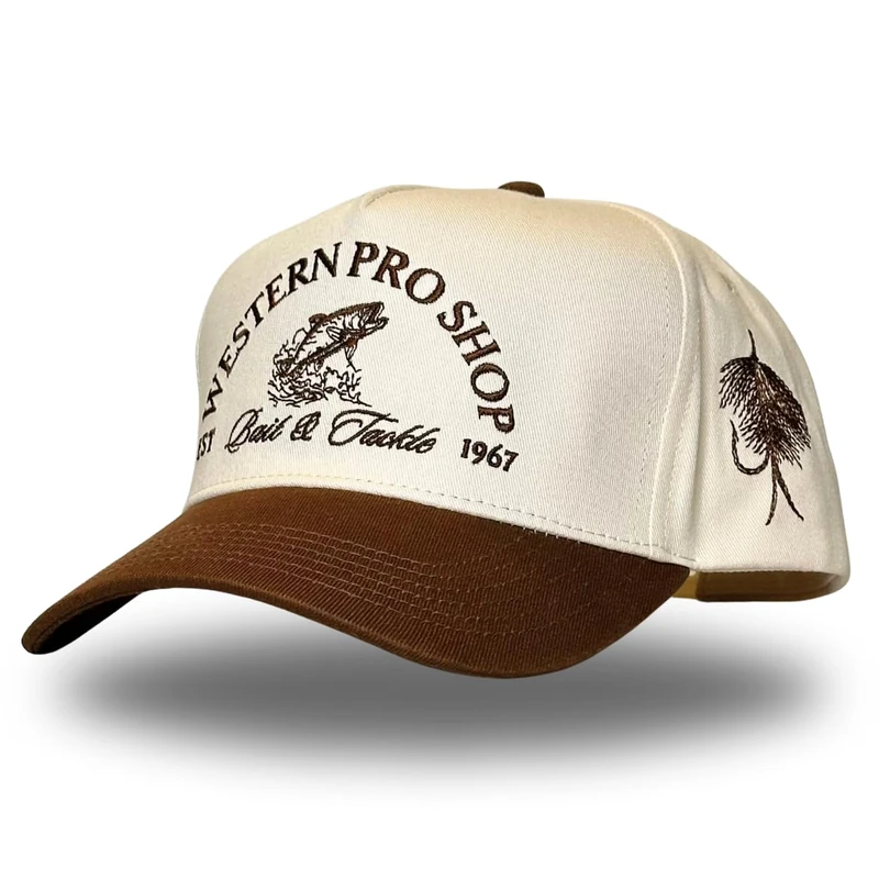 Vintage Western Trucker Hat | Men & Women | Country Cute Caps for Cowgirls Cowboys | Camo Denim Embroidered Cotton | Snapback, Western Pro Shop | Brown, One Size