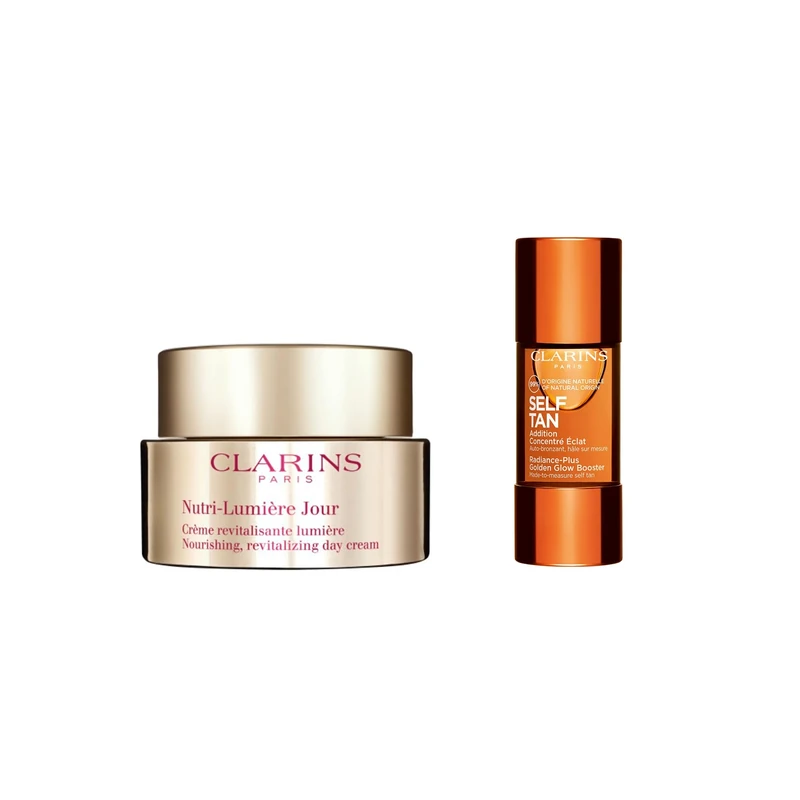 Bundle of Clarins Nutri-Lumière Day Cream 50ml + Clarins Radiance-Plus Golden Glow Booster for Face 15ml