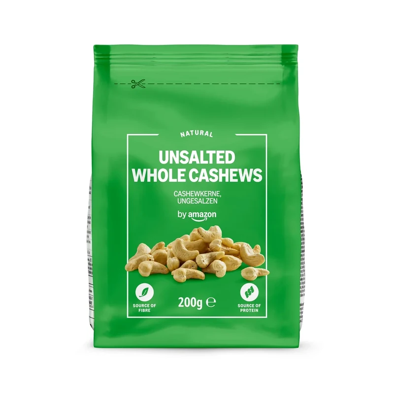 by Amazon Whole Cashew Nuts Unsalted, 200g
