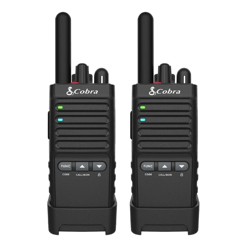 Cobra PX650 Professional Walkie Talkies (2-Pack) – PMR446 Rechargeable Business Two-Way Radios, 300,000 sq. ft/25 Floor Range, Dust Protected and Splashproof (IP54 rating), Black