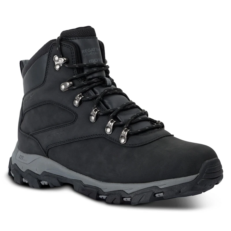Regatta Men's Holcombe Classic Walking Boots Water Resistant Padded Durable Hiking Footwear Black