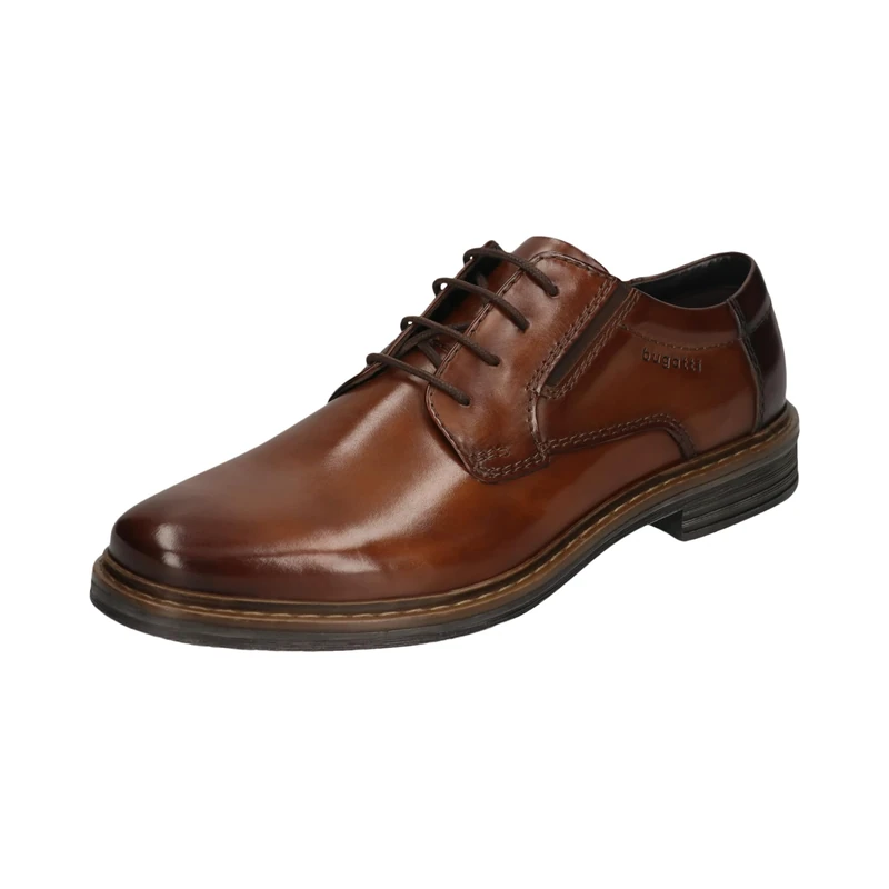 bugatti Men's Business Shoes, Men's Lace-Up, Cognac Dark Brown 6361, 8 UK