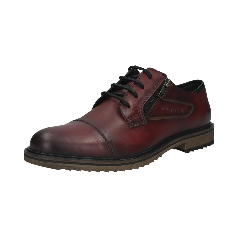 bugatti Men's Lace-Up Shoes AUQ01, Dunkelrot, 7 UK
