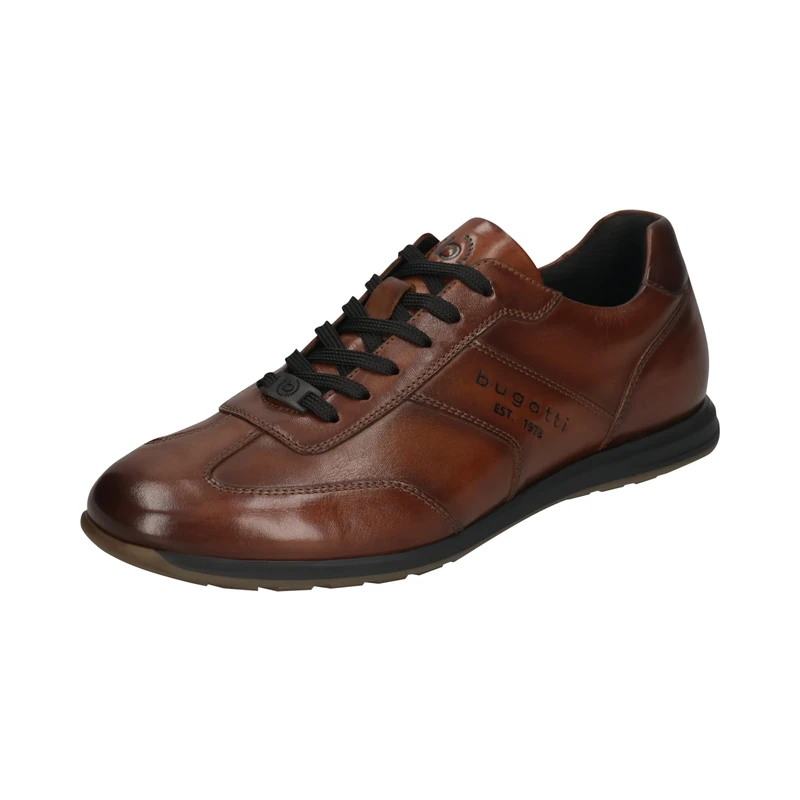 bugatti 311A9Q144000-1000 Lace-Up Shoes Smooth Leather Men in Black, Cognac, 6 UK
