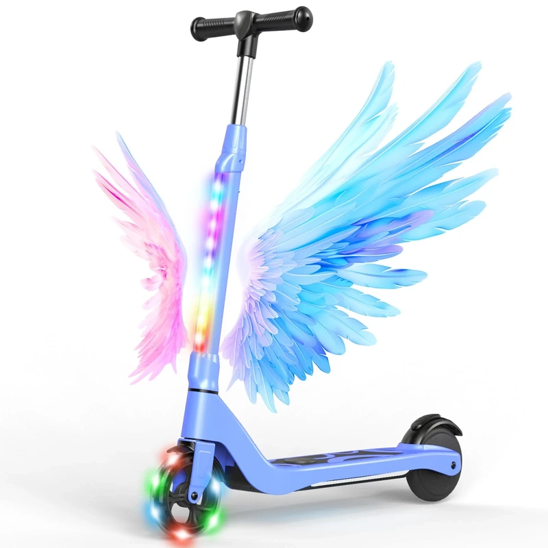 SISIGAD Electric Scooter for Kid Ages 6-10, Kids Electric Scooter with Adjustable Height, Teen Scooter with Light Up Wheels, Max Range 4KM and 10km/h Speed, Lightweight Kids for Boy Girls,Best Gift