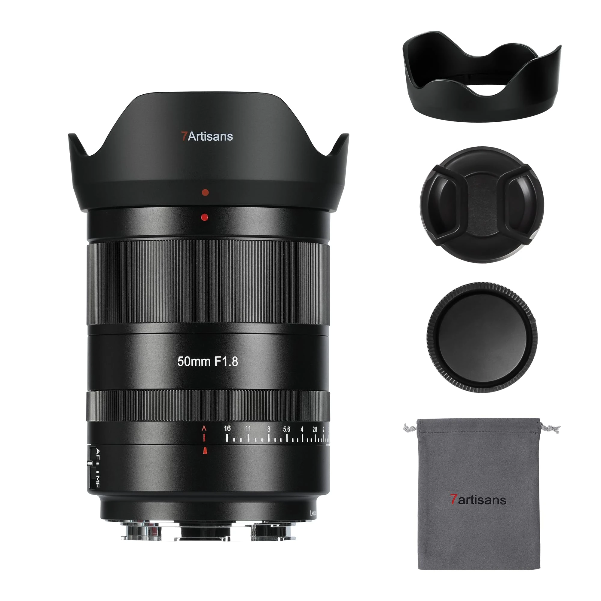 7artisans AutoFocus 50mm F1.8 Full Frame Lens,F1.8 Large Aperture,Support Automatic/Manual Aperture and Face/Eye Recognition,Compatible for Leica/Panasonic LUMIX S Series/Sigma L S9 Serise,Black