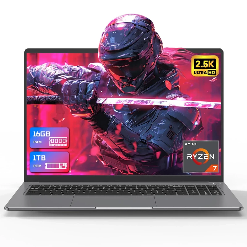 DREAMFYRE 16'' Gaming Laptop PC 16GB RAM DDR5 1TB SSD 165Hz AMD Ryzen7 7840HS Processor (UP to 5.1Ghz), Laptop Computer 2.5k Support WiFi6 Bluetooth 5.2 USB 3.1 PD3.0(Keyboard Film Included)