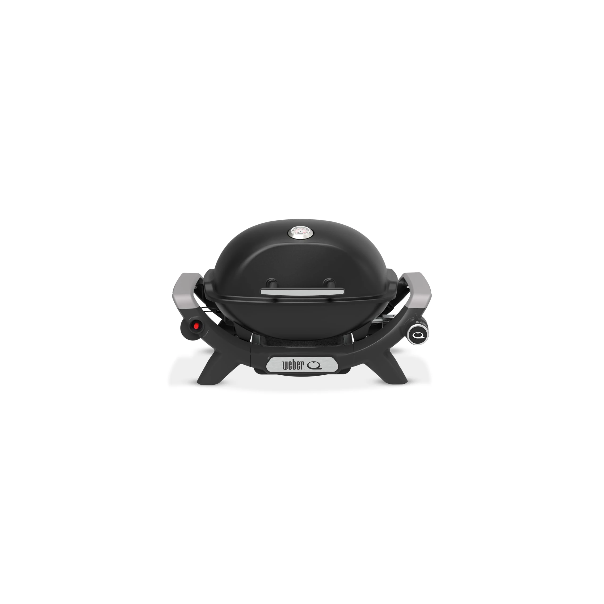 Weber Q 1100N Gas Barbecue/Portable Lightweight Grill for Camping, Patios and Balconies with High Efficiency Burner, Porcelain-Enamelled Cast Iron Grates and Electronic Ignition, Midnight Black
