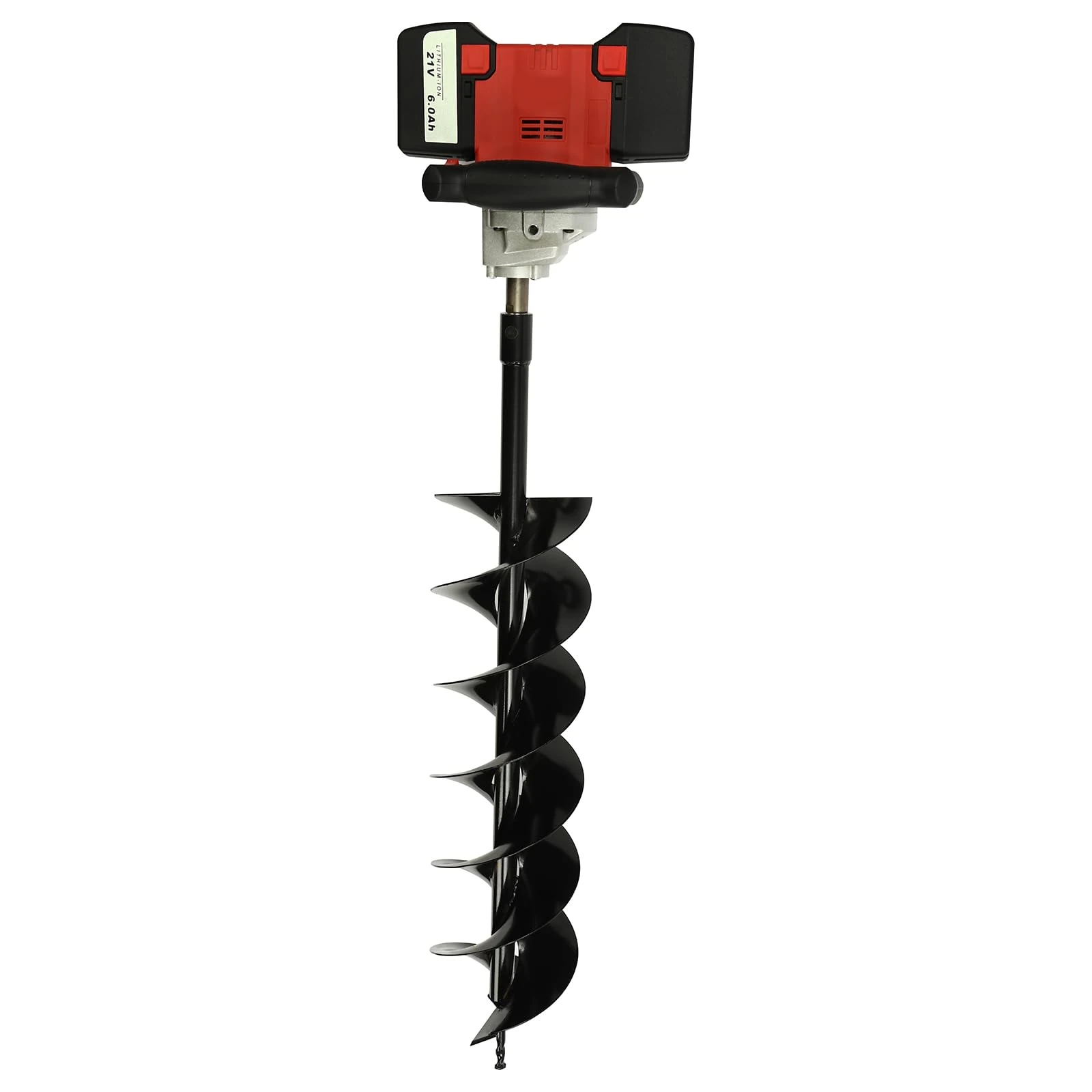 Electric Post Hole Digger, 2000W Cordless Electric Earth Auger Drill Electric Digger with 2 x 21V 6.0Ah Batteries, for Installing Fence Posts and Decks, Planting Trees, Drilling Holes in Soil