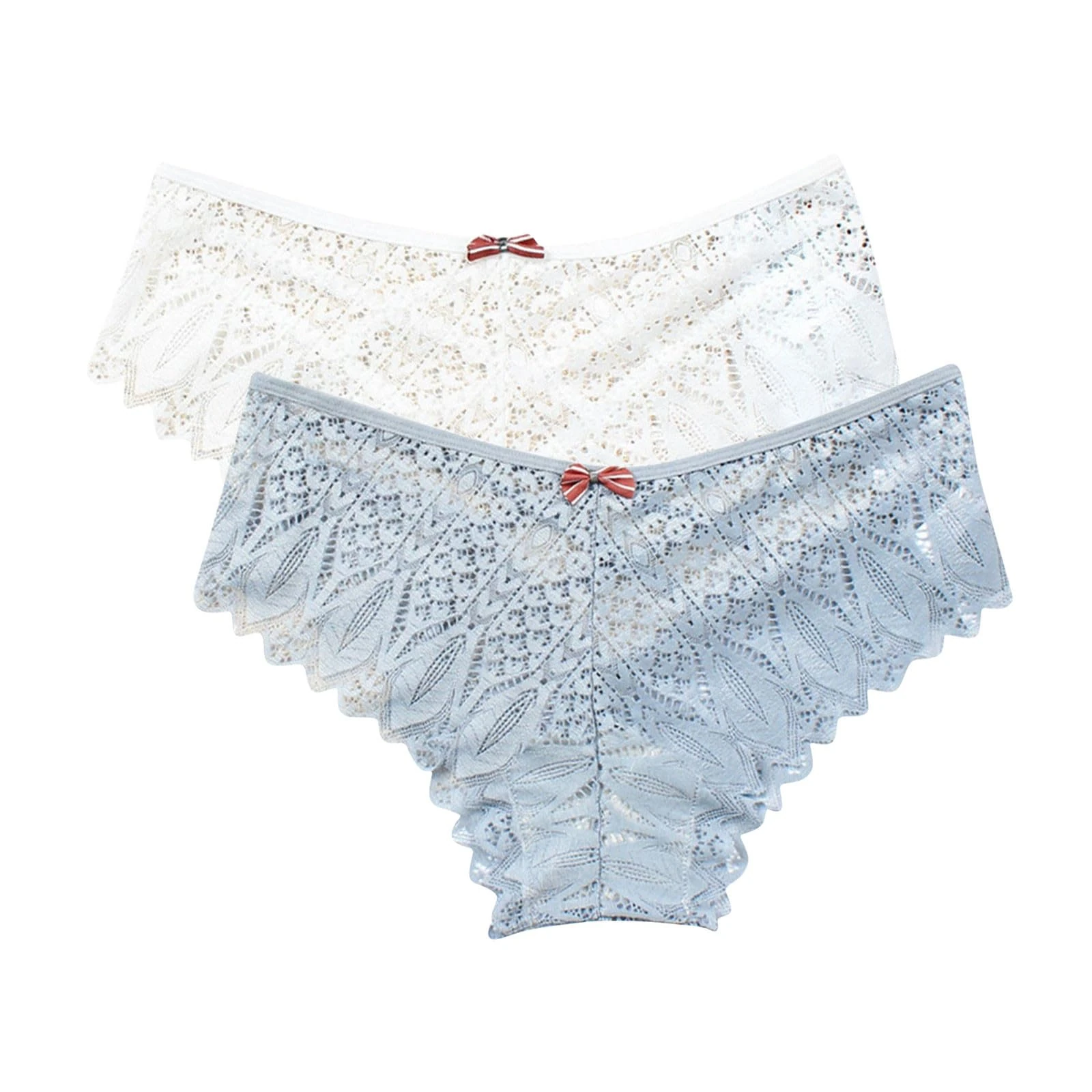 2 Pack Lace Underwear for Women Sexy Floral Lace Hipster Panties See Through Low Waist Briefs Naughty Lingerie Sexy Thongs for Women Ladies Knickers Sexy Bikini Daily Underwear Underpants