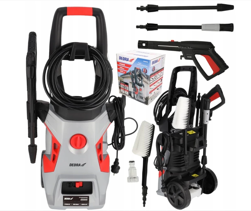 DEDRA High Pressure Washer, Garden Sprayer, 1700 W, 120/180 Bar, 420 L/h, Aluminium Pump, Built-in Cleaning Container, Automatic Shut-Off, Long Flexible Hose – 6 m - Image 1