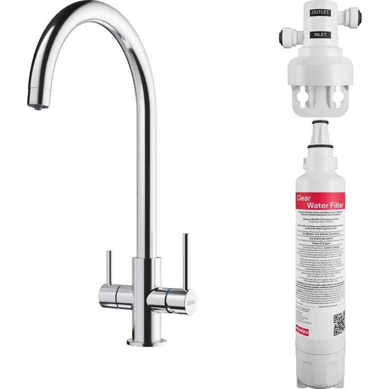 Franke 160.0702.660 Kitchen Sink tap with a Fixed spout Lina Clear Water-chrome-160.0702, Grey