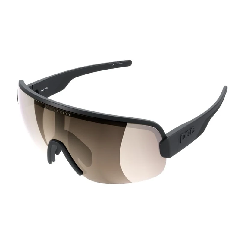 POC Aim Sunglasses, Uranium Black/Clarity Road/Sunny Silver, One Size