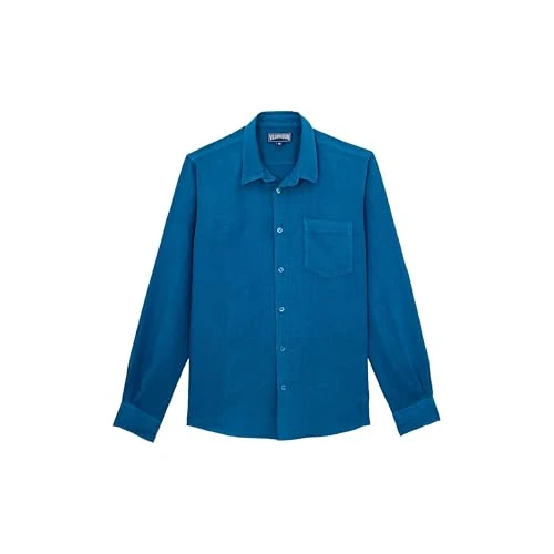Vilebrequin, Linen Shirt Solid, L, Peacock