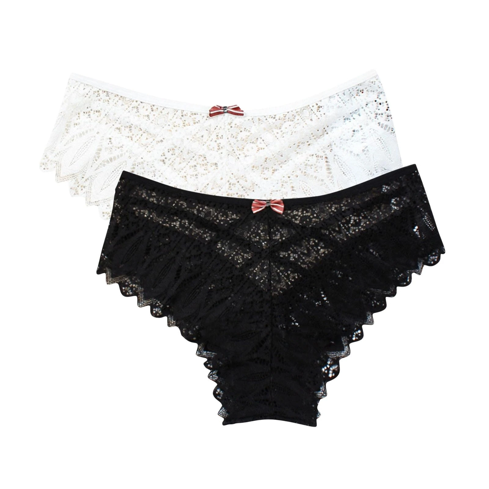2 Pack Lace Underwear for Women Sexy Floral Lace Hipster Panties See Through Low Waist Briefs Naughty Lingerie Sexy Thongs for Women Ladies Knickers Sexy Bikini Daily Underwear Underpants