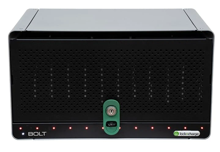 LocknCharge BOLT 12 Portable Device Management Cabinet, Black and Grey