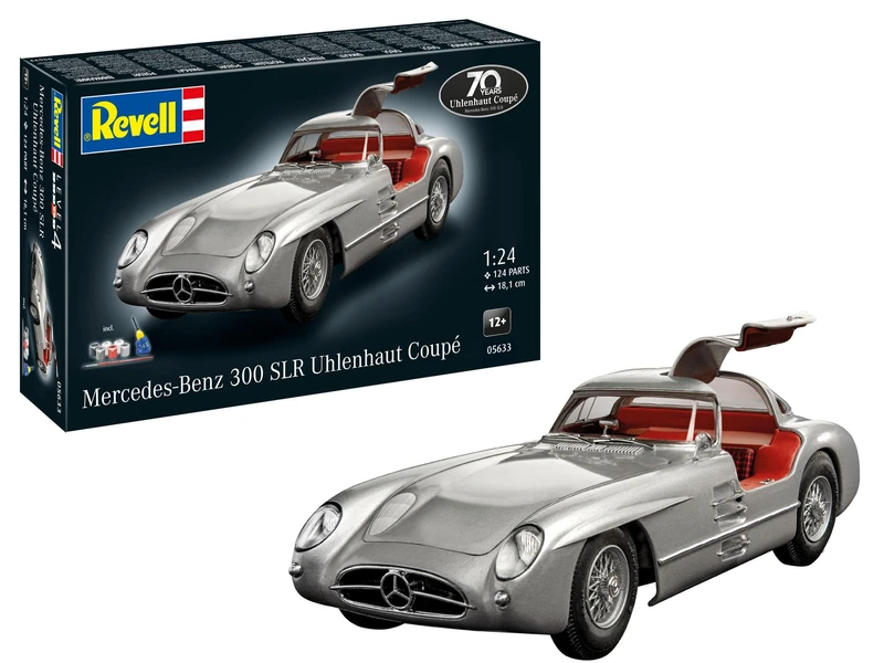 Revell Gift Set 05633 Mercedes-Benz 300 SLR 70th Anniversary 1:24 Scale Unbuilt Plastic Model Kit with Accessories