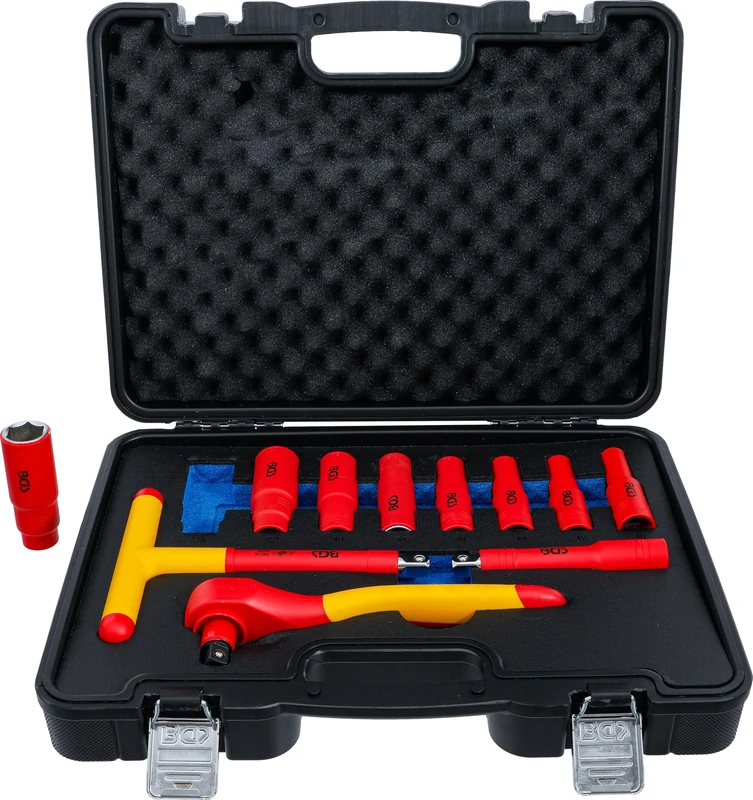 BGS DIY 7145 | VDE Socket Set | 12.5 mm (1/2") Drive | 10-24 mm | 11 pcs.