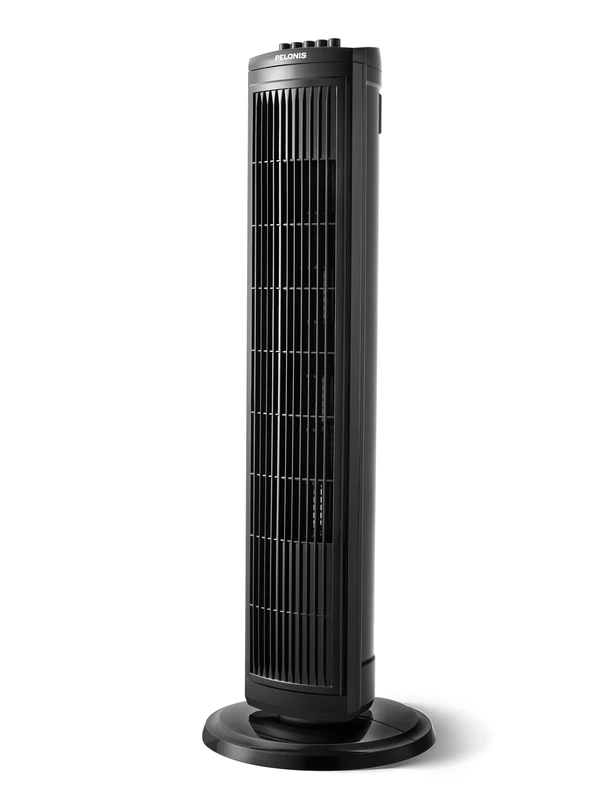 PELONIS 30" Oscillating Tower Fan - 3 Speed Settings, 8H Auto-Off Timer, Quiet & Space-Saving Design for Home/Office Use (Black)