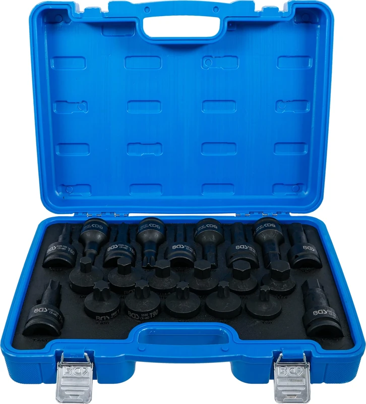 BGS DIY 6185 | Impact Bit Socket Set | 20 mm (3/4") Drive | Internal Hexagon, T-Star (for Torx) | 22 pcs.
