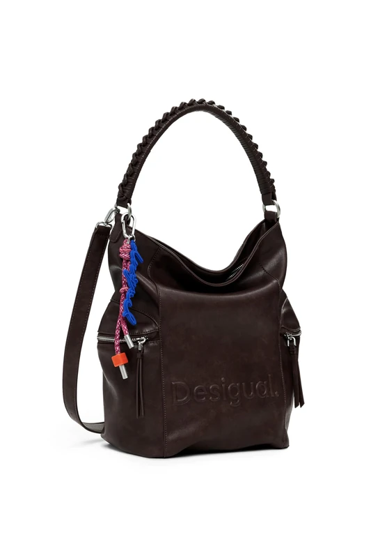 Desigual leisure backpack shoulder bag Arica Half Logo Backpack Big Chocolate dark brown - Image 1