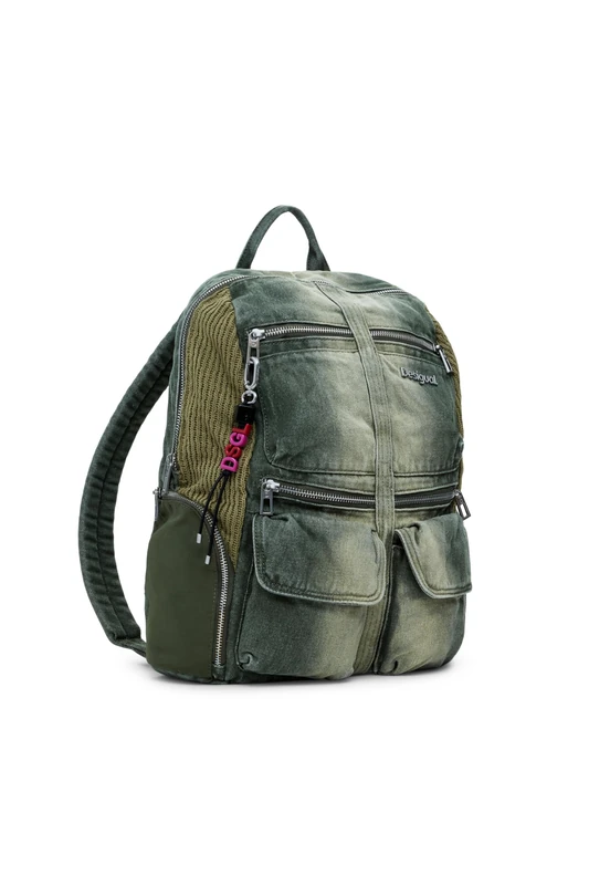 Desigual Bravo Hybrid Chester Worn Effect Denim Backpack 25WAKD01 - Image 1