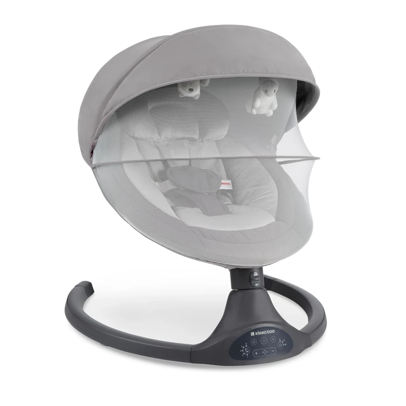 Kikka Boo Codie Electric Baby Rocker for Newborns with Music - Baby Rocking Chair up to 9 kg, 5 Swing Levels, Bluetooth, Adjustable Backrest, 10 Melodies, Light Grey