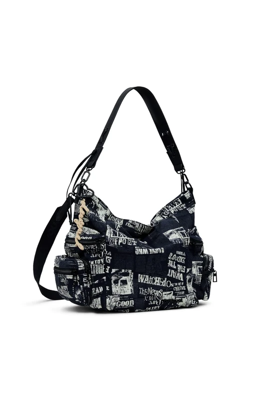 Desigual BAG_NEWSPAPER ARICA, 2000 BLACK, U