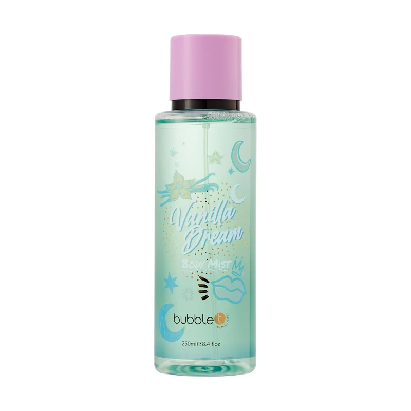 Bubble T Cosmetics Vanilla Body Spray, Body Mist for Women, Long Lasting Vanilla Fragrance, 250ml